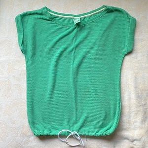 Aquamarine Mesh Drawstring Top